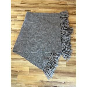 Homelosophy Clouds Chunky Knit Throw — Wool/Alpaca — Warm Gray — 40x88